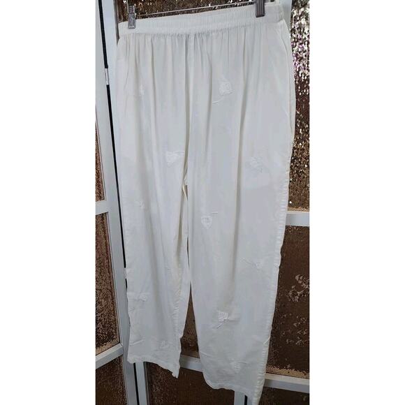 Hand Embroidered Papy Boez Cotton Pants Medium/ Large - Picture 2 of 9